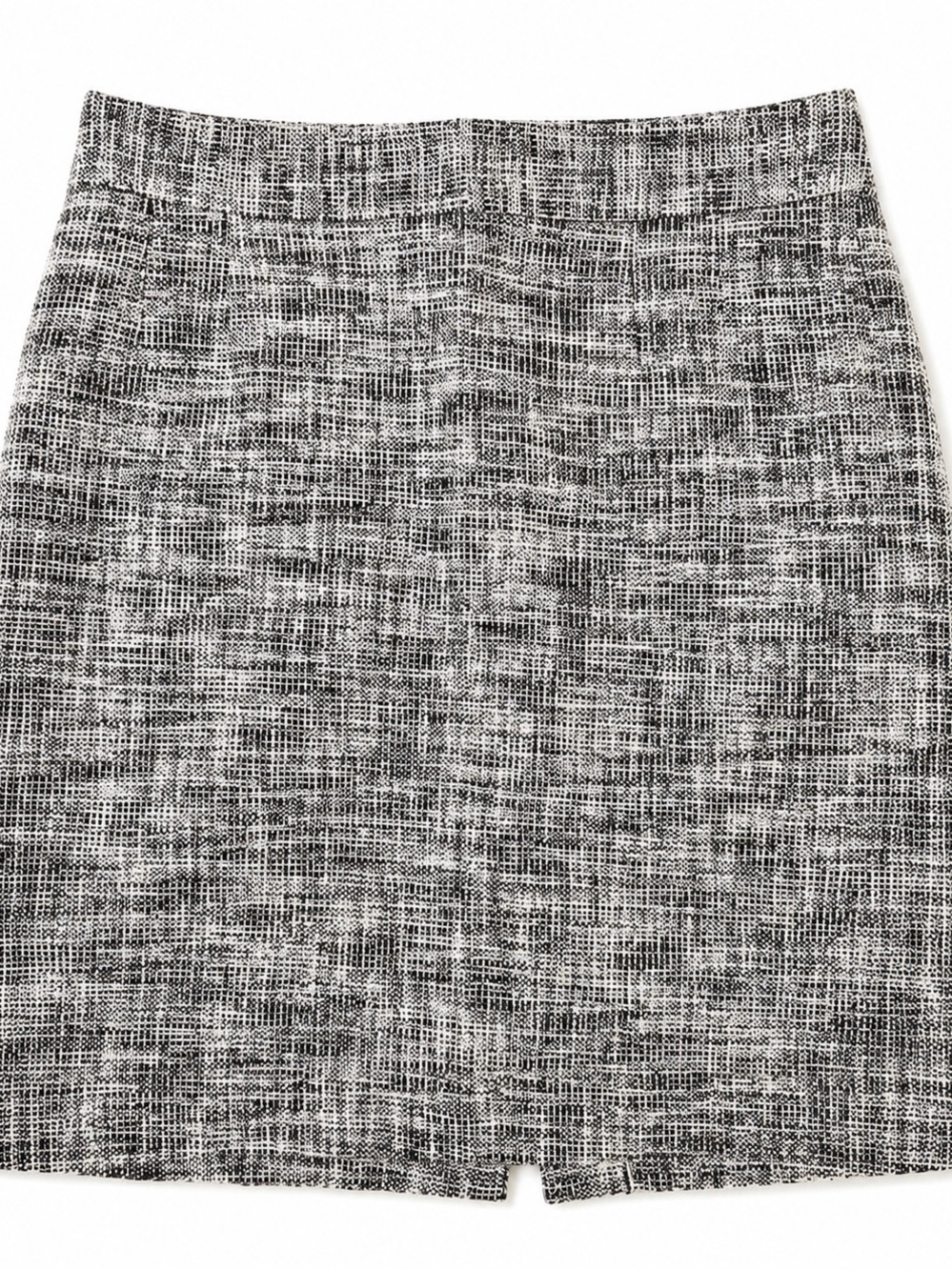 Banana Republic Tweed Pencil Skirt Black White Textured Career 100% Cotton 8